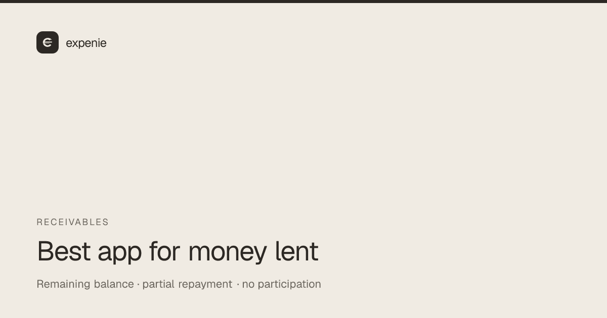 expenie roundup cover: best app to track money you have lent