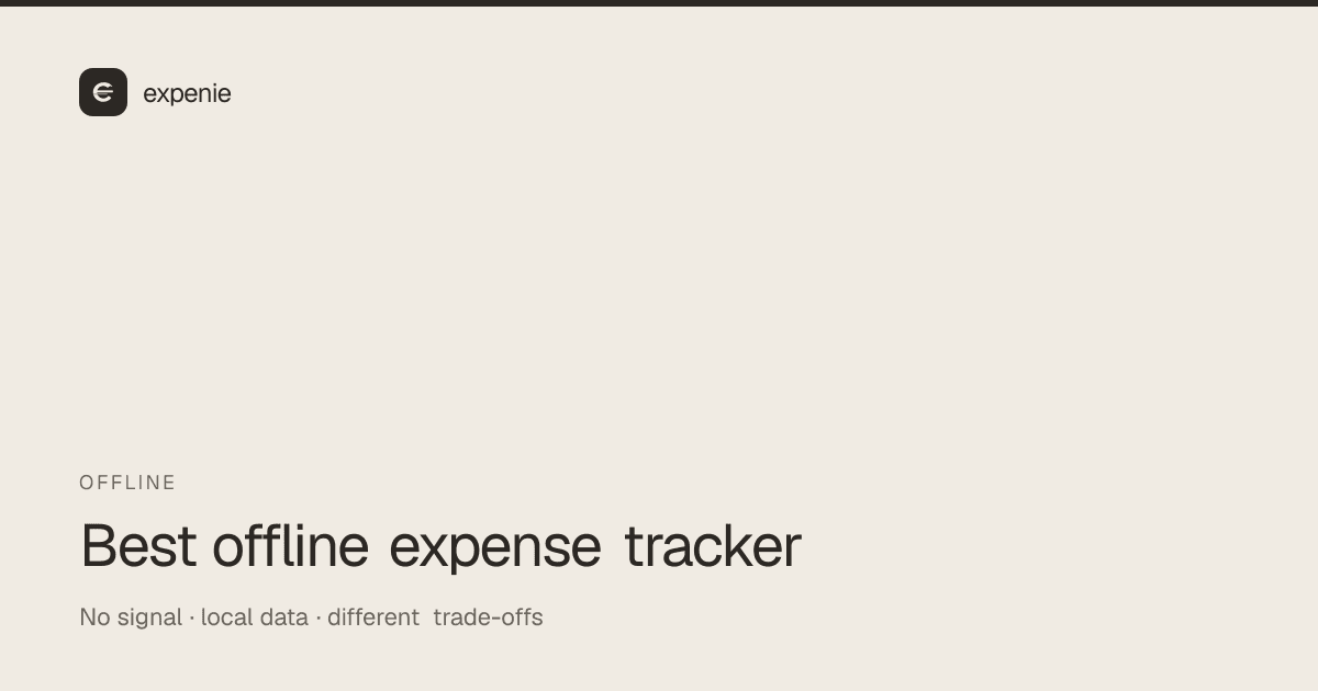 expenie roundup cover: best offline expense tracker