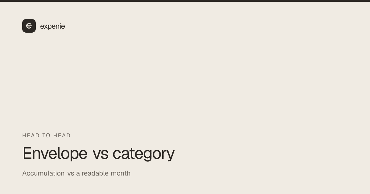 expenie comparison cover: envelope budgeting versus category limits compared