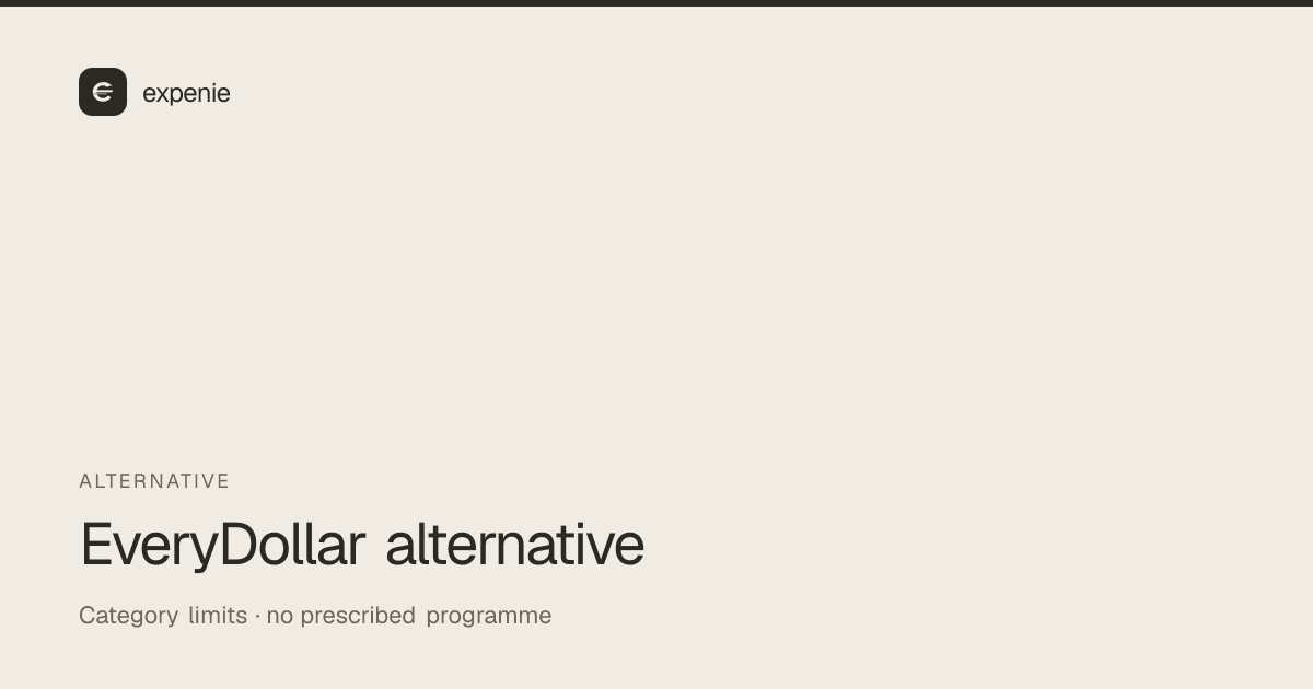 expenie comparison cover: EveryDollar alternative without a prescribed financial programme