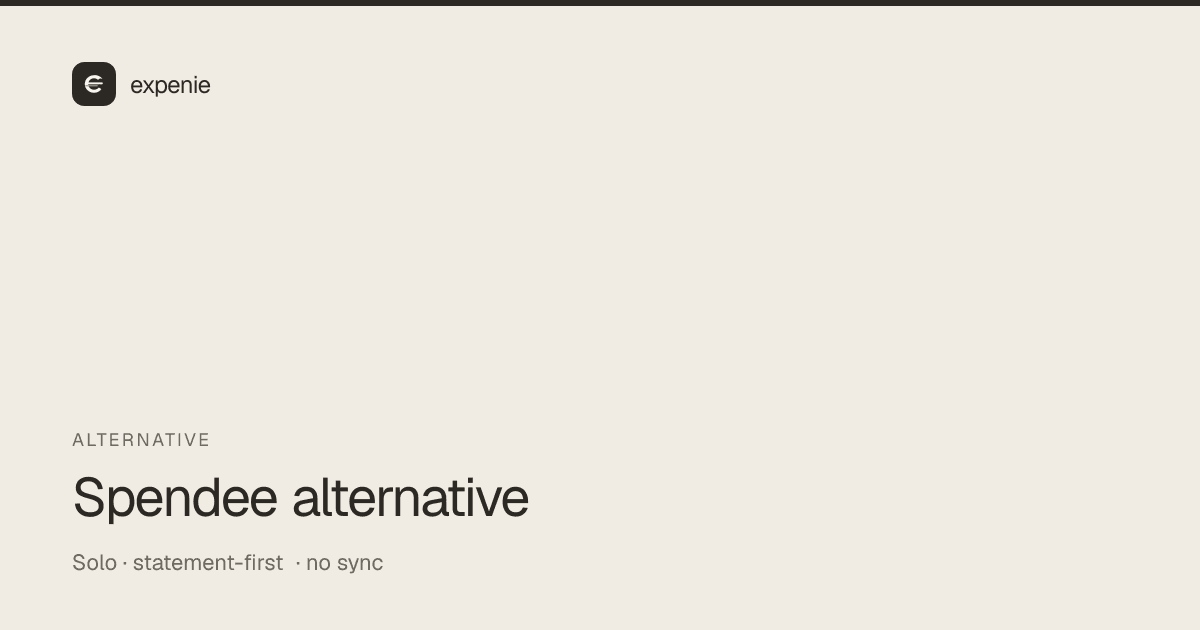 expenie comparison cover: Spendee alternative for solo statement-first tracking