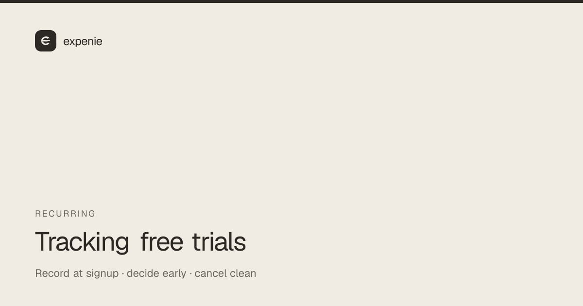 expenie guide cover: how to track free trials before they convert to paid subscriptions