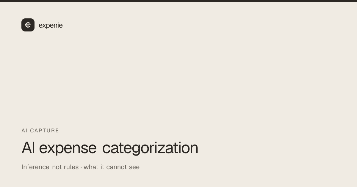 expenie guide cover: how AI expense categorization works and why it guesses wrong