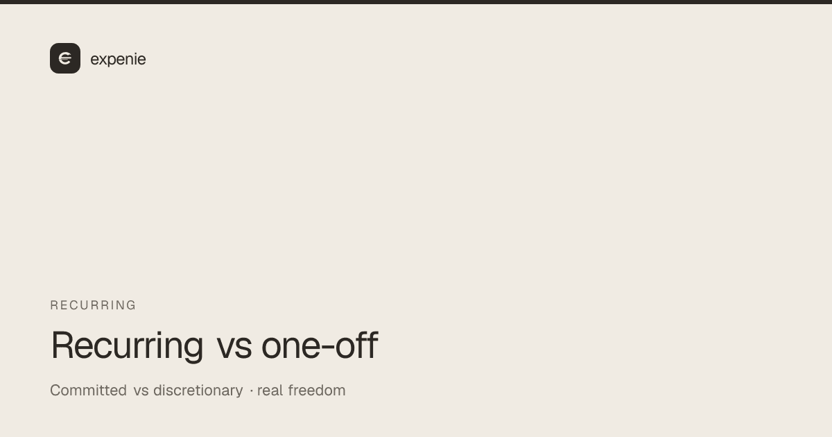 expenie guide cover: recurring versus one-off expenses and why the split matters